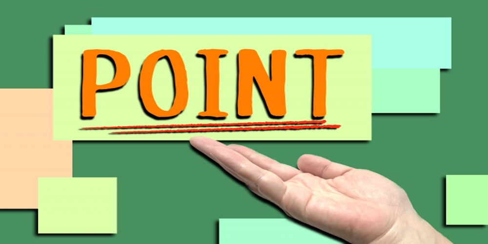 “POINT”の文字と下線を示す手のひら